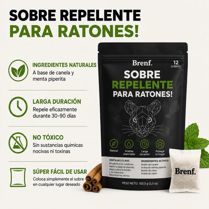 Coloque estas bolsitas en cualquier lugar donde se escondan los ratones y vea cómo desaparecen.