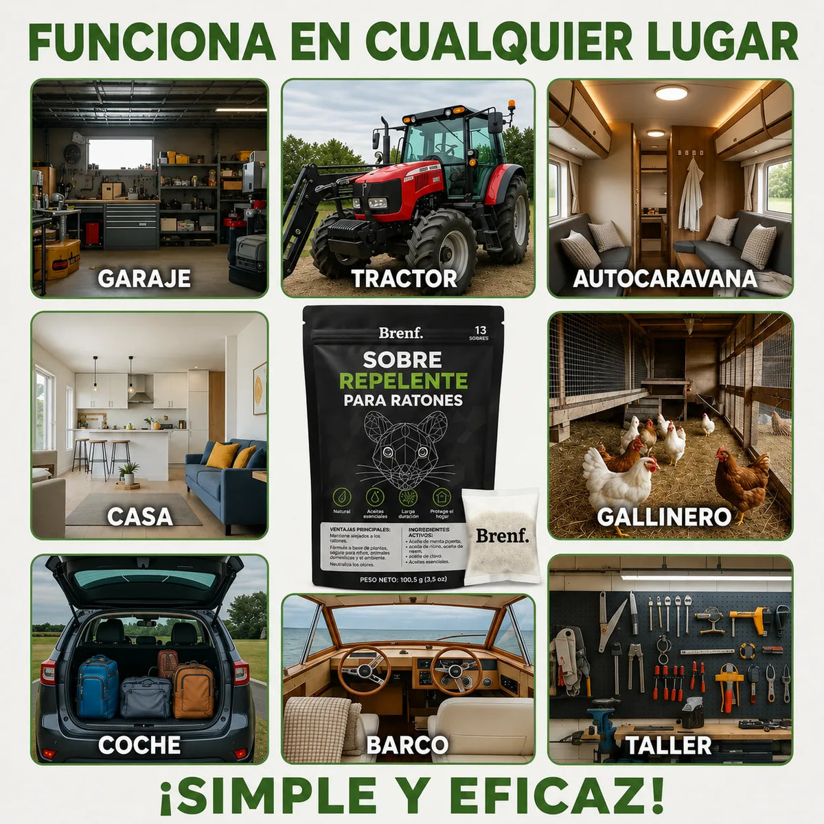 Coloque estas bolsitas en cualquier lugar donde se escondan los ratones y vea cómo desaparecen.