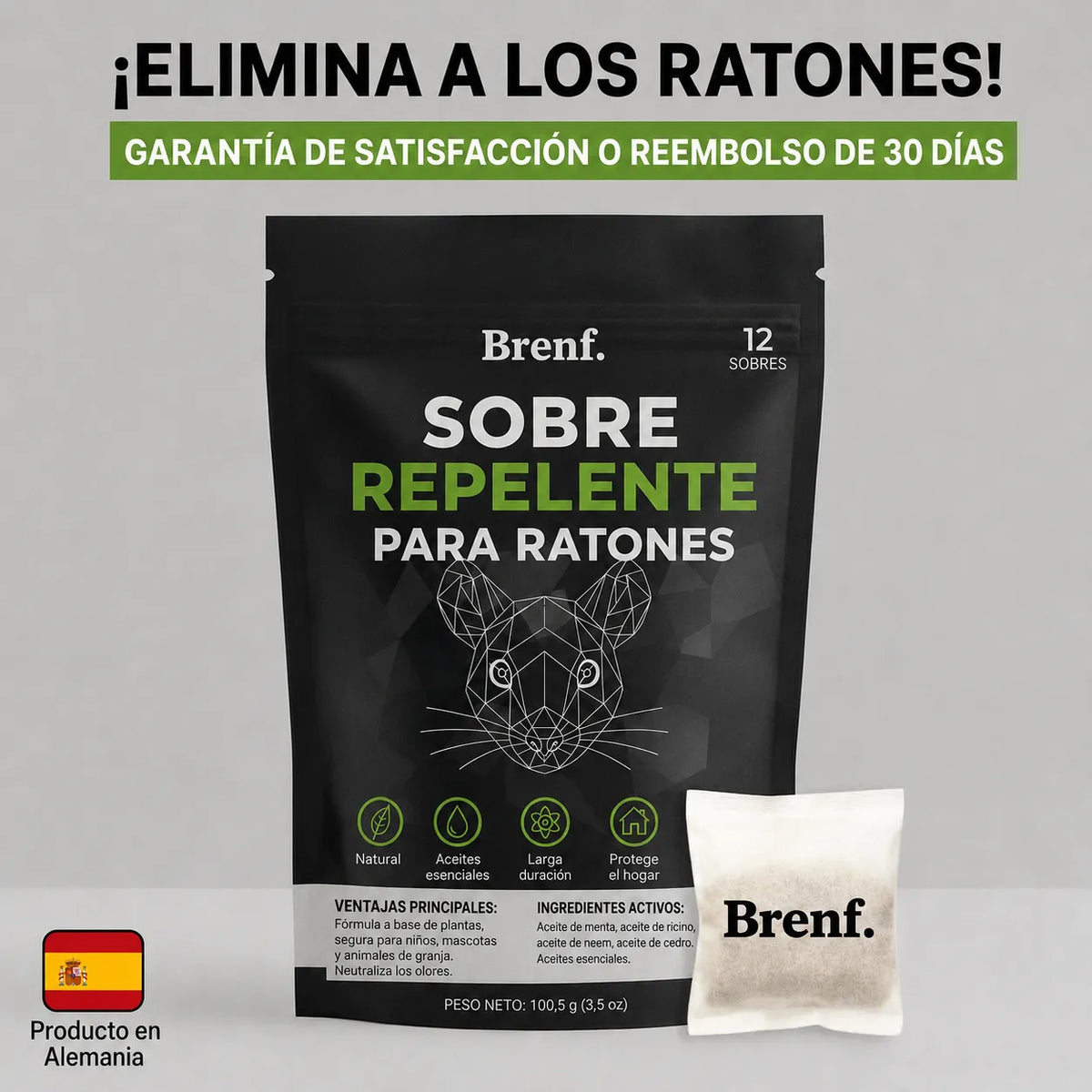 Coloque estas bolsitas en cualquier lugar donde se escondan los ratones y vea cómo desaparecen.